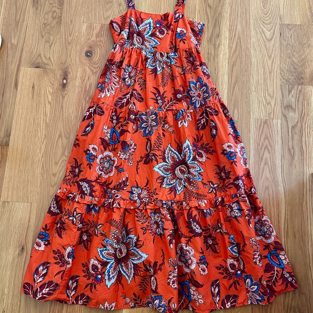 Rhode for Target Large Leaf Floral Print Tiered dress